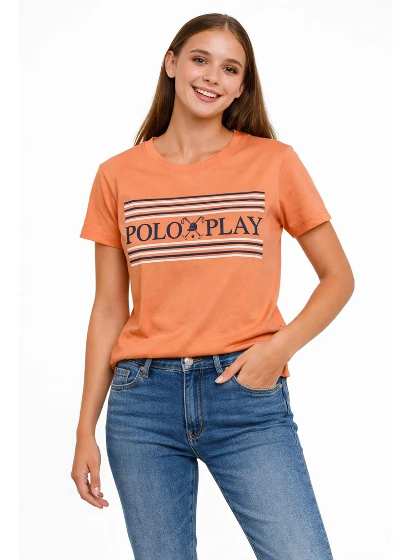 Polo Play Ladies Graphic T-shirt -ORANGE